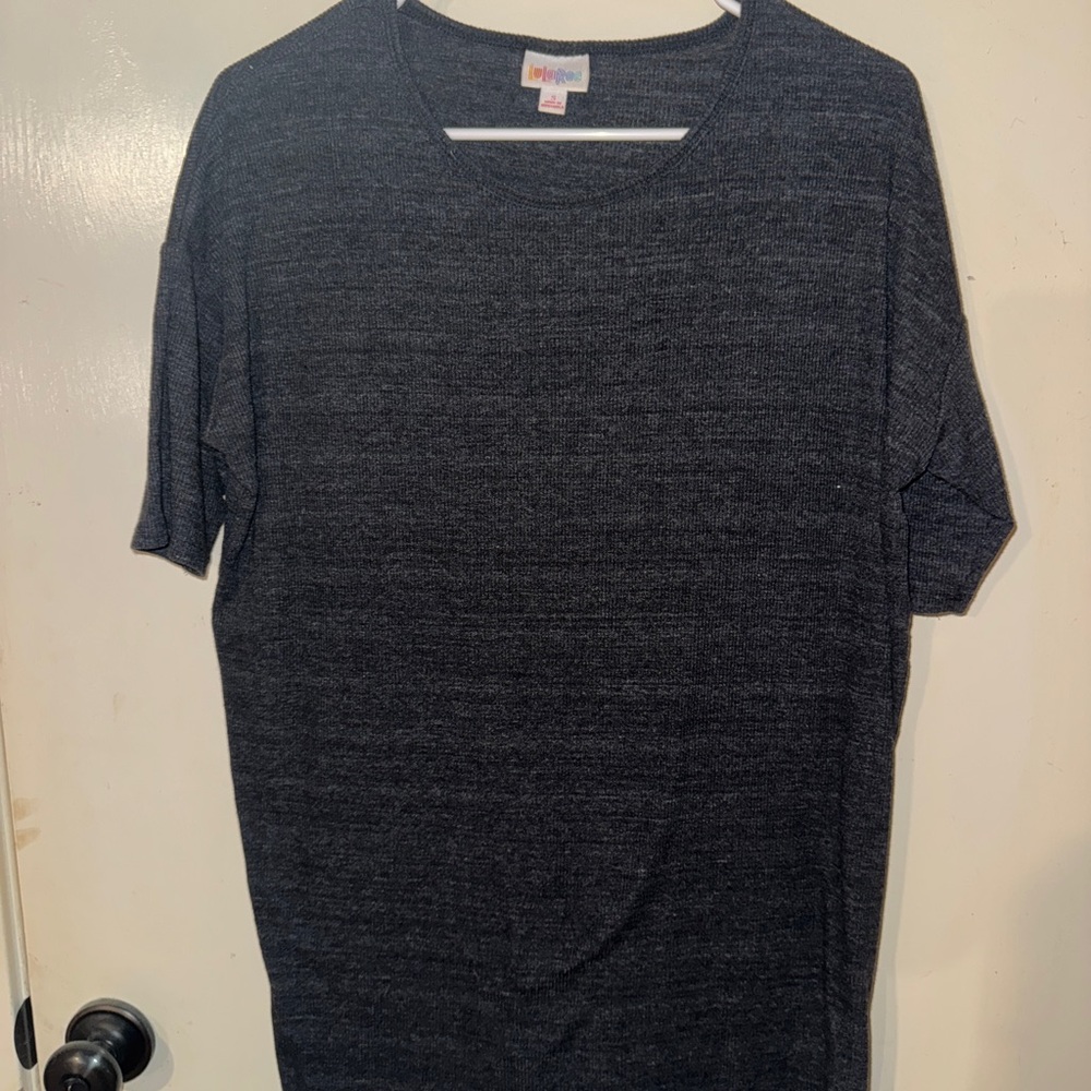 LuLaRoe Gray Short Sleeve Tee Classic Crew